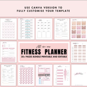 Fitness Planner, Weight Loss Tracker, BUNDLE, Workout  Journal, Wellness, Health Goal, Meal Planner, Self Care, Habit Tracker Productivity