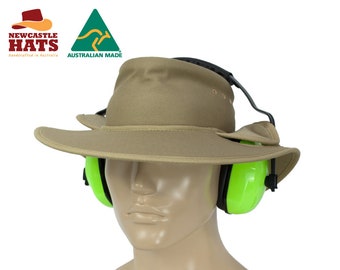 Australian-Made Wide Brim Earmuff Hat for Outdoor Adventures, Work & Sun Protection (UPF50+)