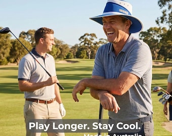 Australian Made Golf Hat - Flinders | UPF50+ Lightweight Sun Hat with Mesh Vent | Outdoor Activity Hat