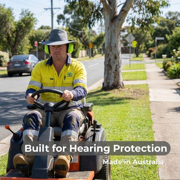 Sombrero australiano con orejeras y ala ancha / Sombrero de trabajo con ventilación de malla UPF50+ / Sombrero para el sol compatible con EPI