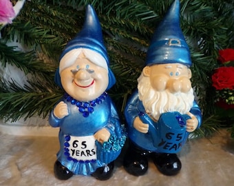 65th Wedding Anniversary,   Sapphire  , Handmade , Personalised, Garden Gnomes , Quirky Gift