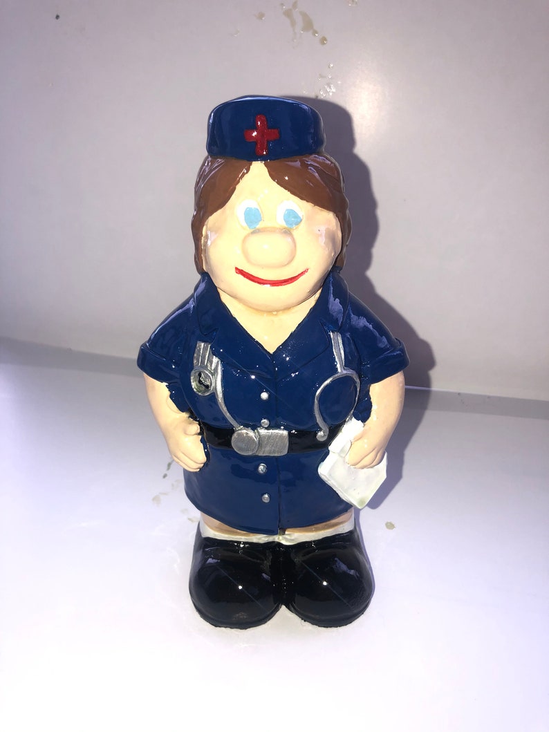 NHS Nurse Garden Gnome , quirky gift , Thank our NHS , Handmade and Painted Bild 2