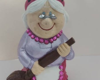 Happy Birthday Garden Gnome , personalised, quirky gift any age, Handmade to order