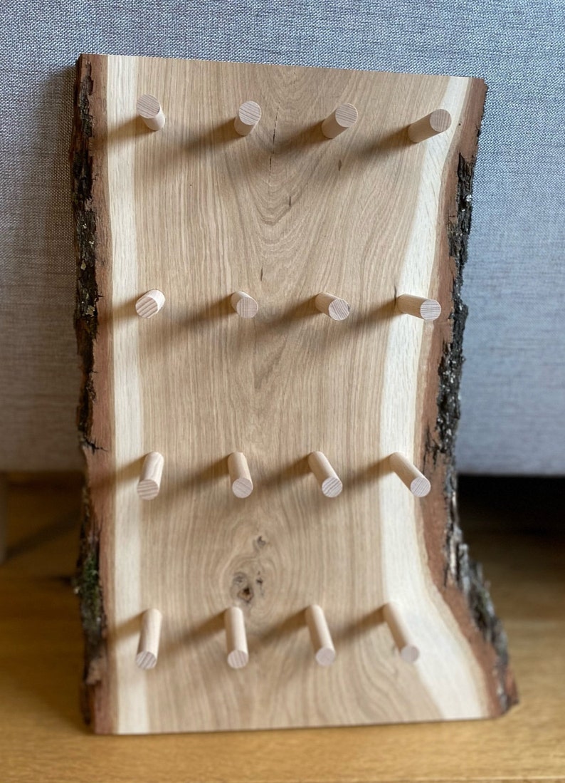 Handgefertigtes Gewürzregal aus Eichenholz mit Rinde für Ankerkraut Gewürze 12 oder 14 Stück Bild 2