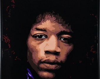 RESERVED*  Jimi Hendrix Art, Hendrix Painting, Guitar, Music, Original Painting, Large Canvas Artwork, Portrait Art