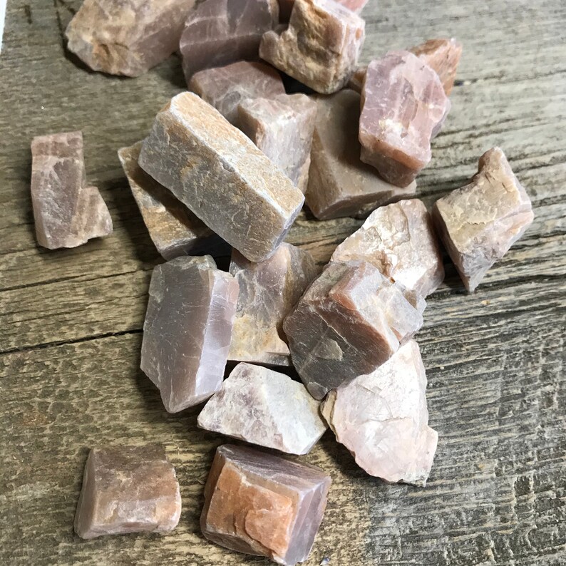 Peach Stones Approx 1 12 Supply for Crystal Grid or Crafts BIN-0227 Raw Peach Moonstone One Crystal