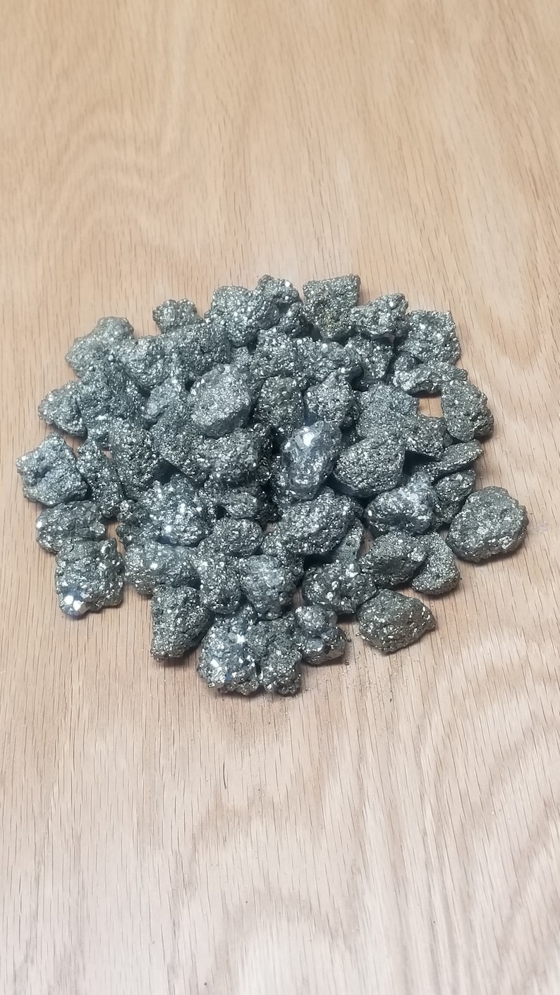 Solar Plexus Chakra BIN-0289 Iron Pyrite Energy Cleanser Approx 34 x 1 One stone Rough Healing Crystal