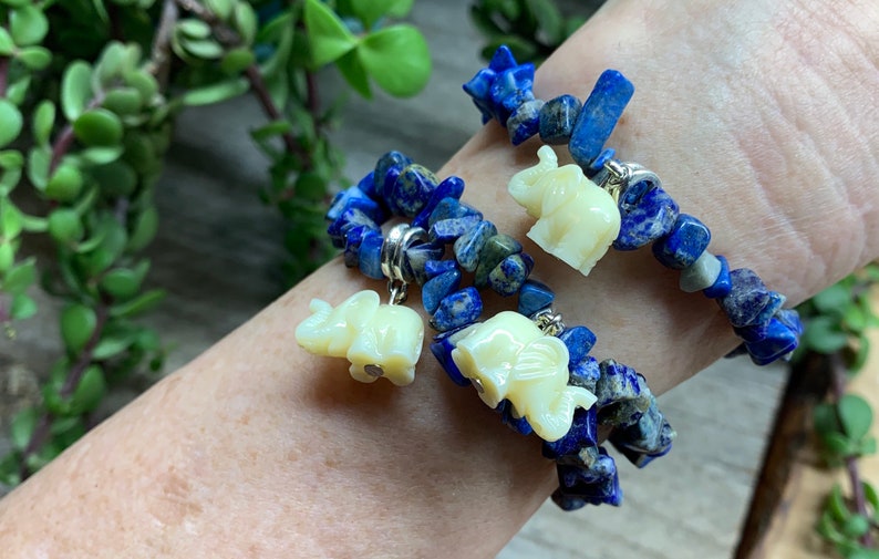 Lapis Lazuli Elephant Bracelet BRC-0121