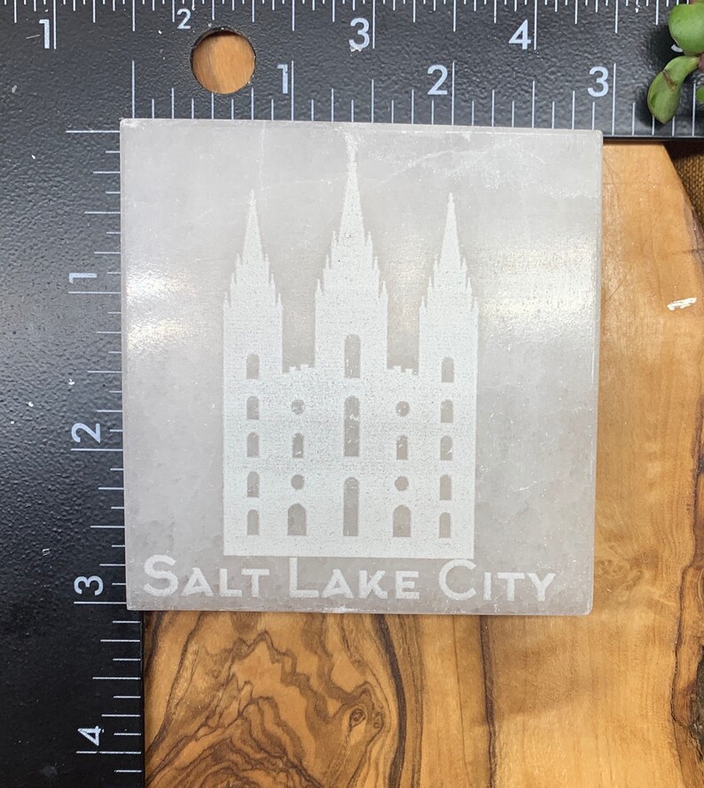 Salt Lake City Temple Etched Selenite SEI-0210