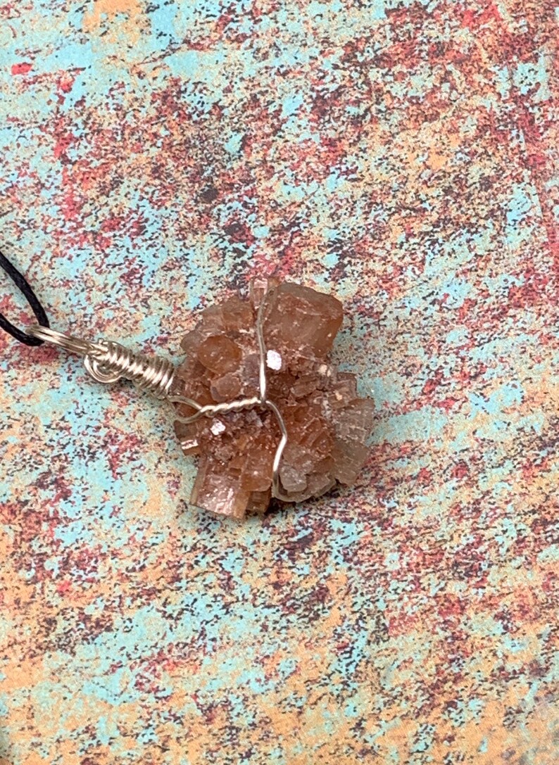 Aragonite Necklace Wire Wrapped Hand Made Beautiful Abundance NCK-0328