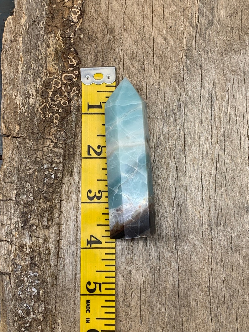 Approx. 3 58 long Grid BIN-0716 Polished Natural for Home Decor Natural Amazonite Obelisk Beautiful, One Crystal