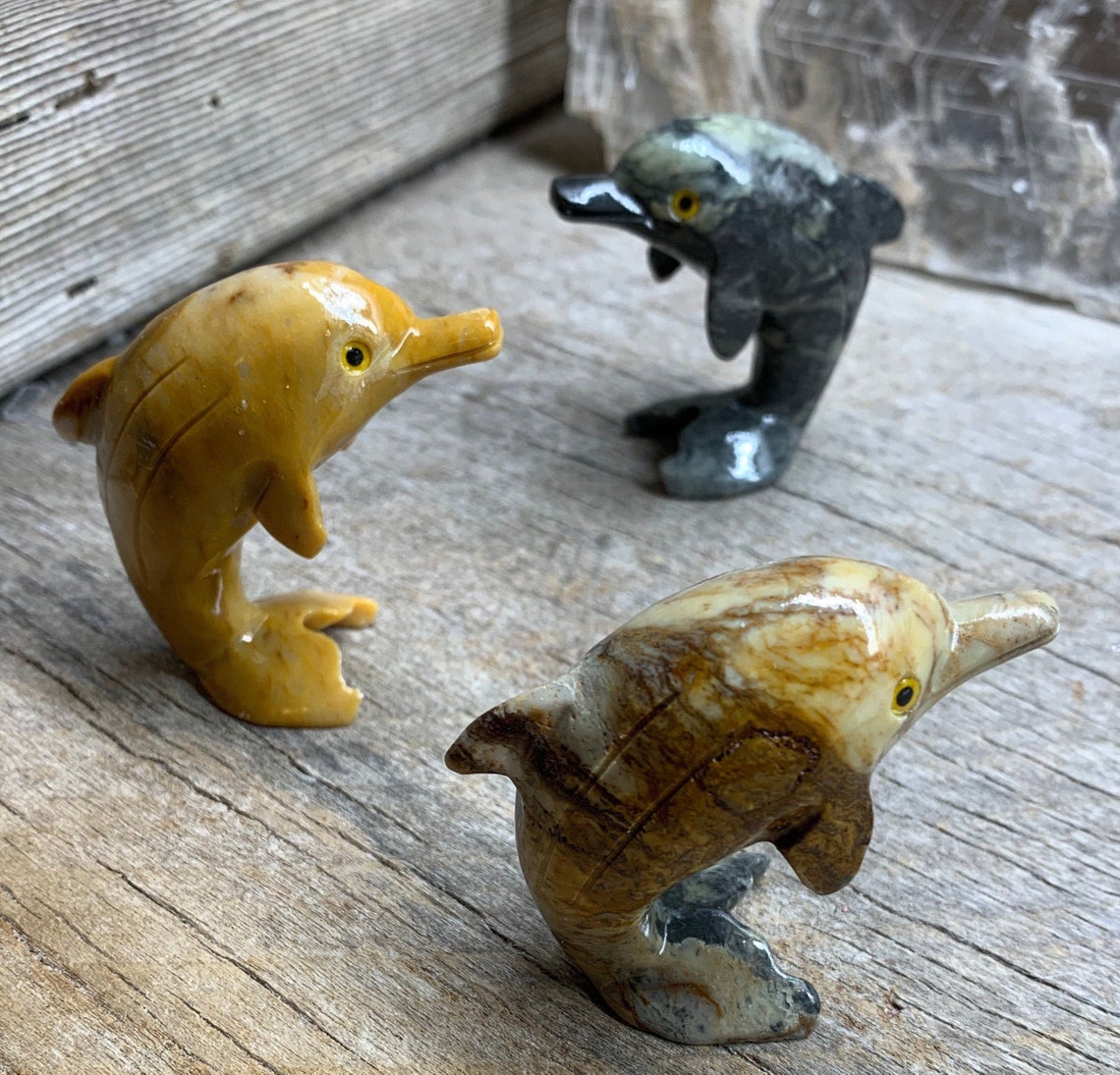 Dolphin Carved Soapstone Animal FIG0341 Approx. 2 1/2 Etsy