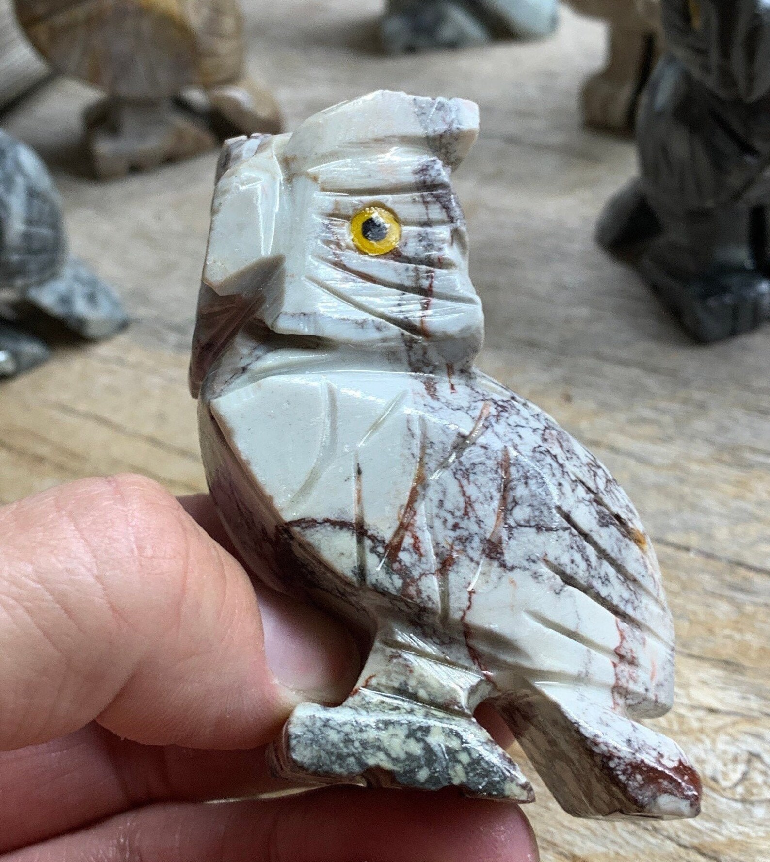 Owl Carved Soapstone Figurine FIG0134 Approx. 3 1/4 Etsy