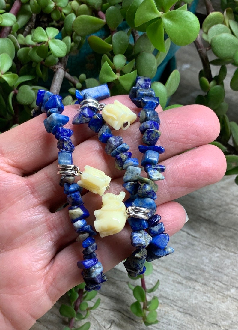 Lapis Lazuli Elephant Bracelet BRC-0121