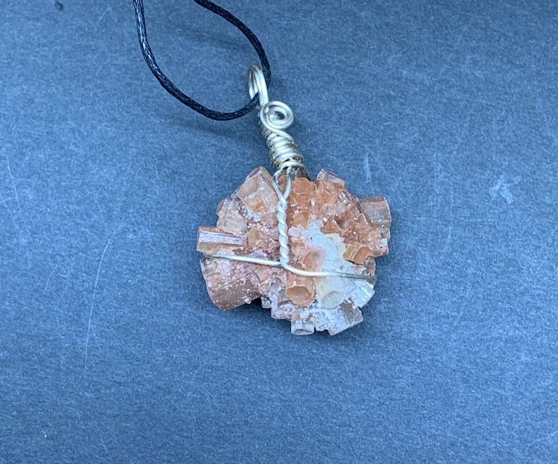 Aragonite Necklace Wire Wrapped Hand Made Beautiful Abundance NCK-0328