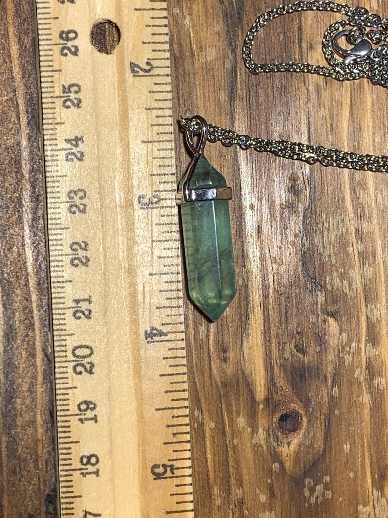 Fluorite Crystal Point Necklace NCK-0294