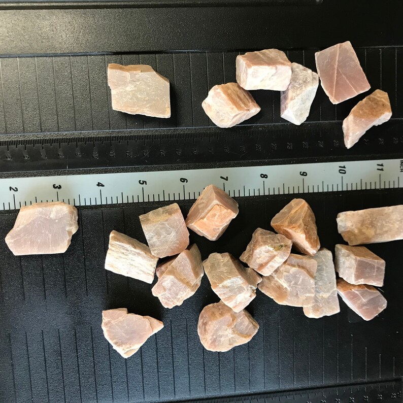 Peach Stones Approx 1 12 Supply for Crystal Grid or Crafts BIN-0227 Raw Peach Moonstone One Crystal