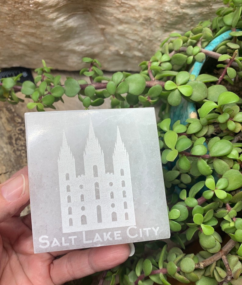 Salt Lake City Temple Etched Selenite SEI-0210