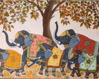 Original Traditional Painting "Tree of Life"  100% handpainted Acrylic colours on canvas for home decor