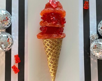 Three Scoop Ice Cream Cone Wall art