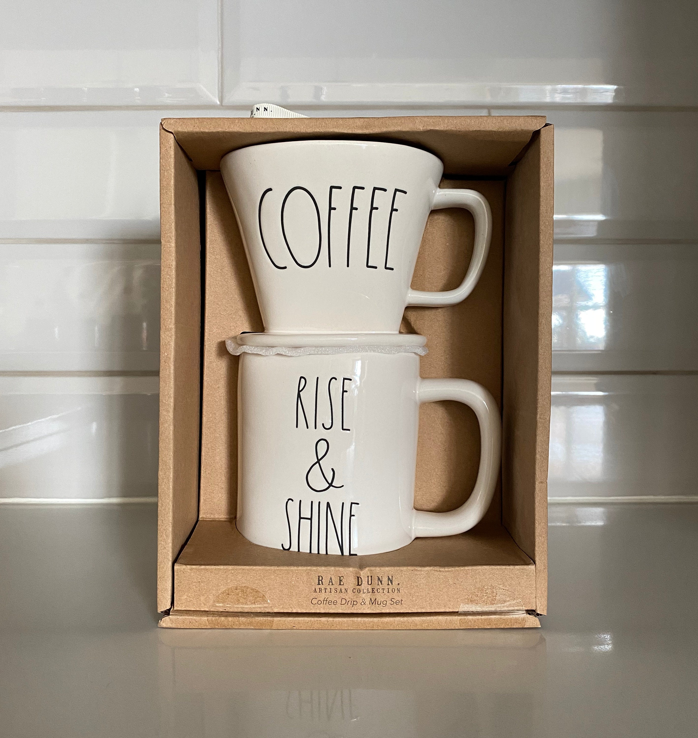 Rae Dunn Coffee drip and mug set. RISE & SHINE mug Etsy