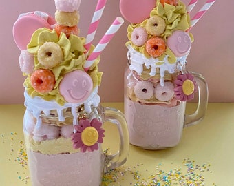 Strawberry lemon happy fake milkshake