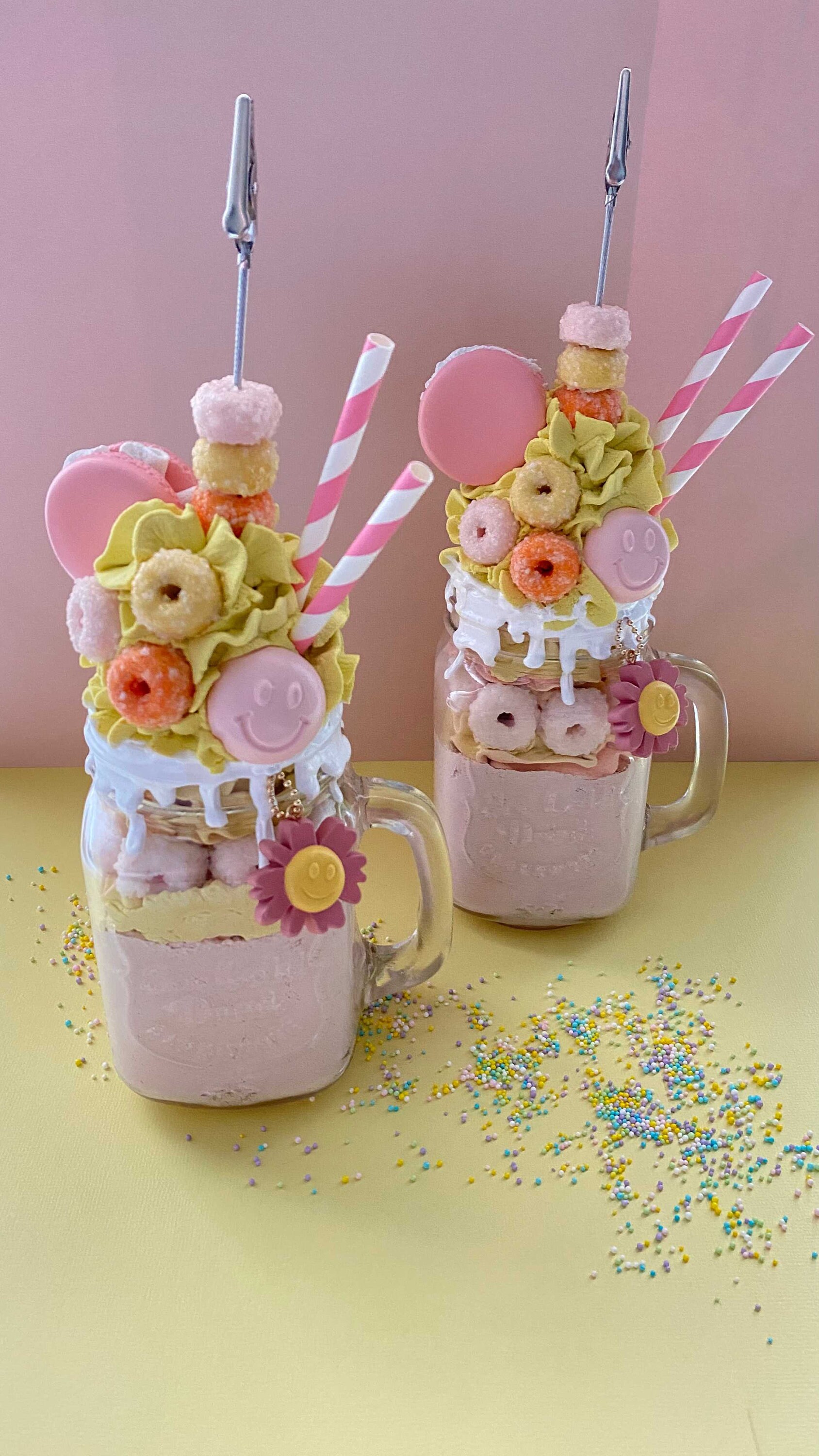 Strawberry lemon happy fake milkshake