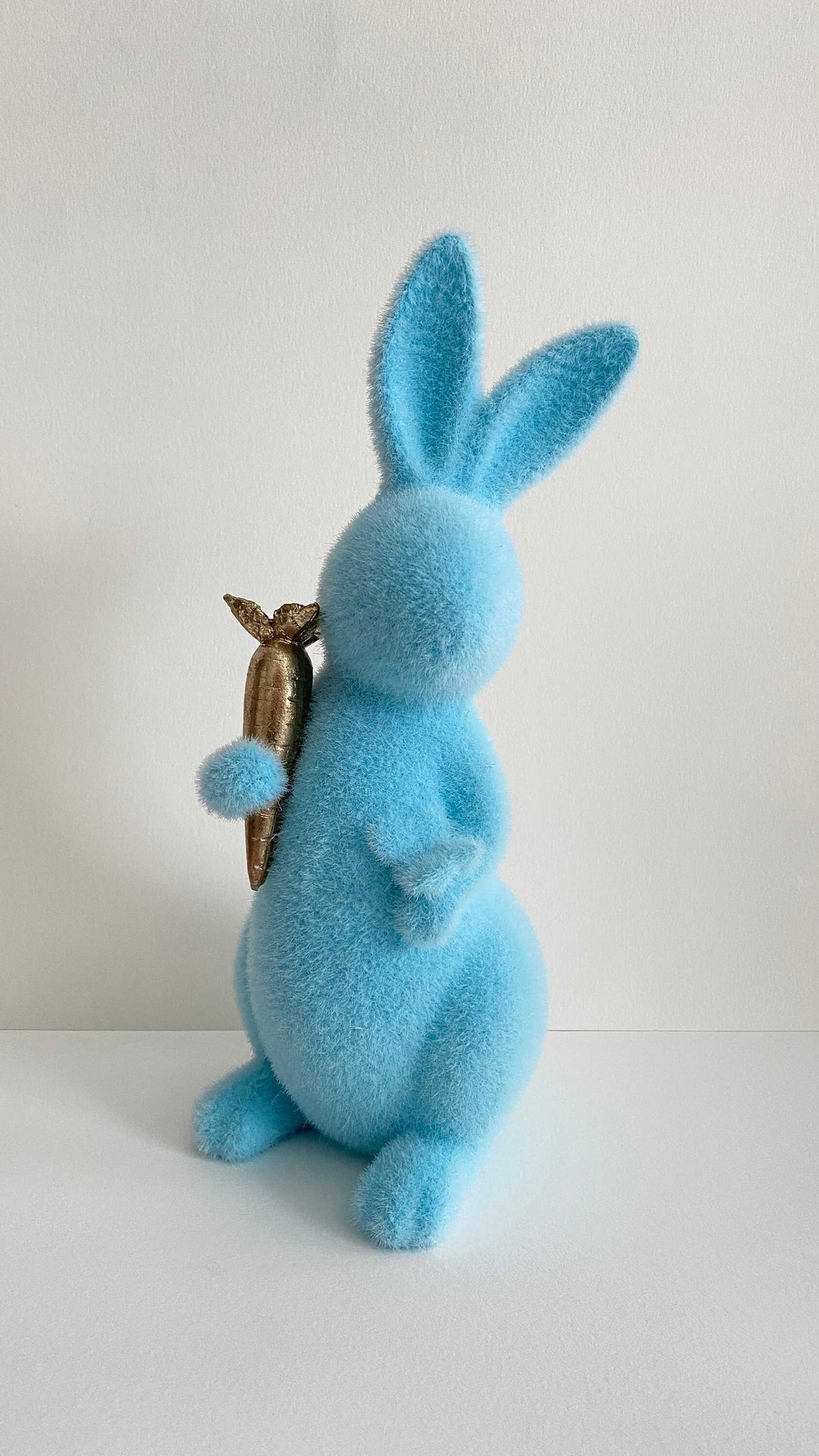 Flocked Bunny With Carrot - Etsy