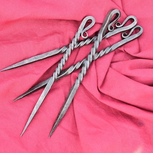 Hand-Forged Medieval Viking Eating Spike. Set Of 4