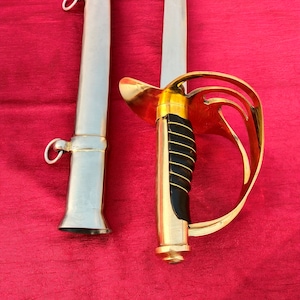 Espada de oficial de caballería estadounidense personalizada, regalo de la Guerra Civil para coleccionistas.