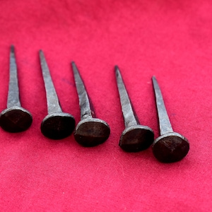 Hand Forged  Medieval iron Nail Set Of 5.