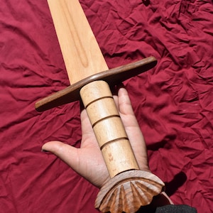 Hand Crafted Viking 5 Lobe Wooden Practice Training Sword.