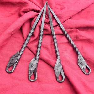 Hand-crafted Medieval Leaf Design Viking Eating Food Stick. Perfect for eating meat, fruits, and other food items.