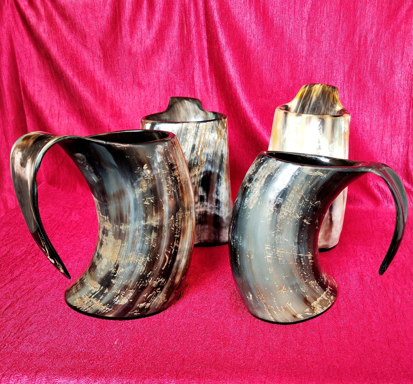 Natural Viking drinking horn mug large size 20 oz Handcrafted Etsy