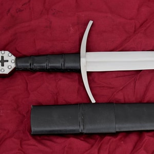 Personalization Medieval Hand Forged Medieval  Holy Knight Templar Sword With Scabbard Best Gift For Easter day, Halloween Etc.