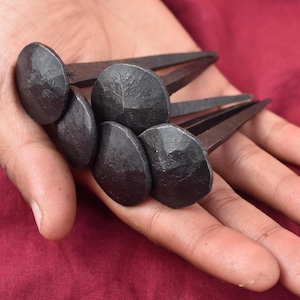 Pack Of 5 Large Size Hand Forged Medieval Iron Nail.