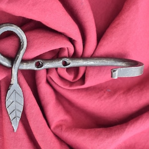 Hand Forged Medieval Decorative Iron Leaf Design Iron Hook.
