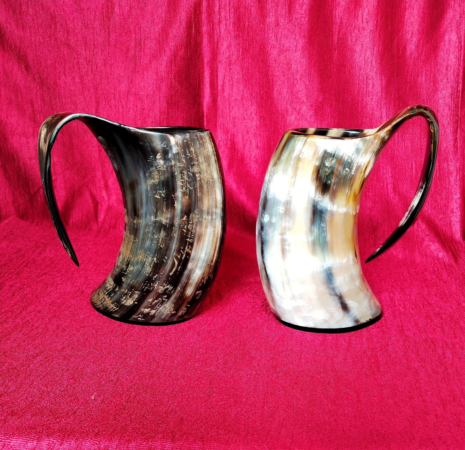 Natural Viking drinking horn mug large size 20 oz Handcrafted Etsy