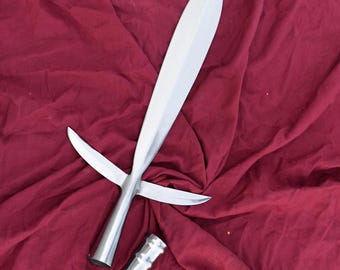 装飾的な日本の十文字槍のレプリカ（バットキャップ付き） - 手鍛造の