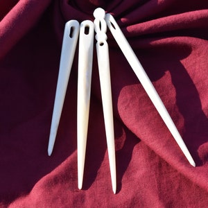 Nalbinding Handcrafted Historical Nalbinding Bone Needles Viking Medieval Needles  Set of 4 Best Gift For Christmas, New year