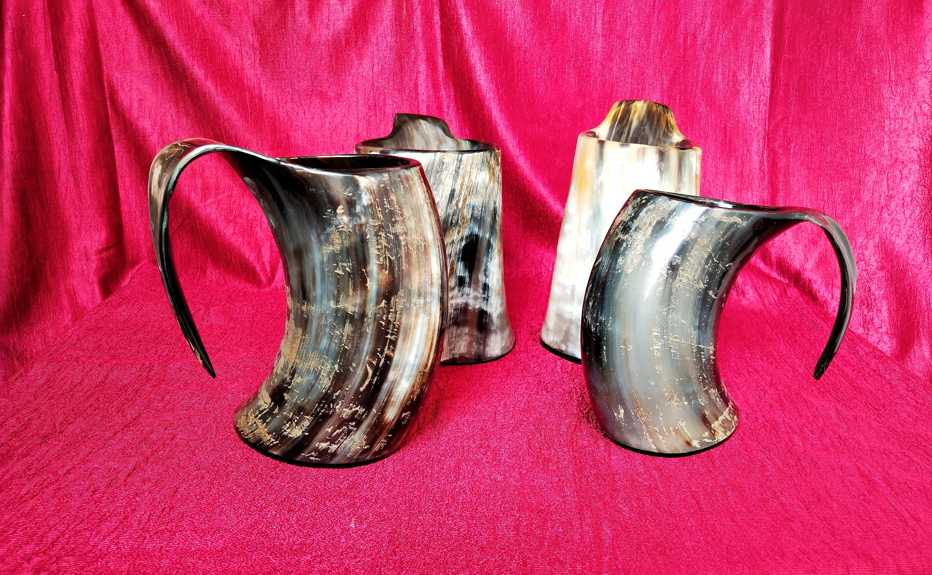 Natural Viking drinking horn mug large size 20 oz Handcrafted Etsy