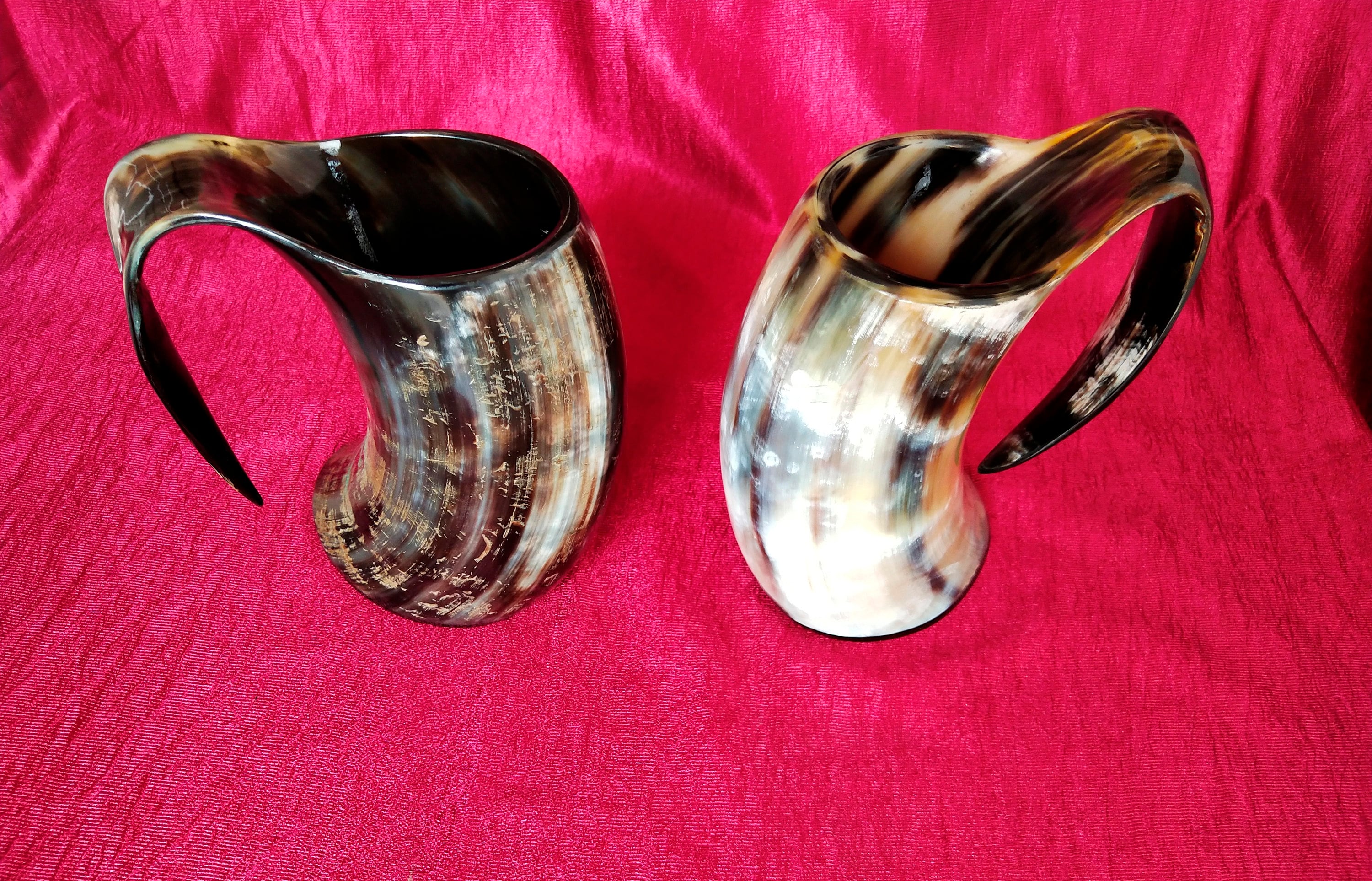Natural Viking drinking horn mug large size 20 oz Handcrafted Etsy