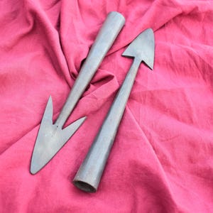Set of 2 Hand Forged Medieval Harpoon Spear Tip Arrow Head . Best For Outdoor Camping.