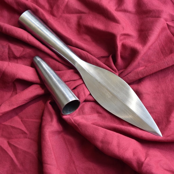 Medieval Hand Forged Leaf Blade Greek Polish Spearhead. Best gift For Halloween, Hen party, Easter Etc.