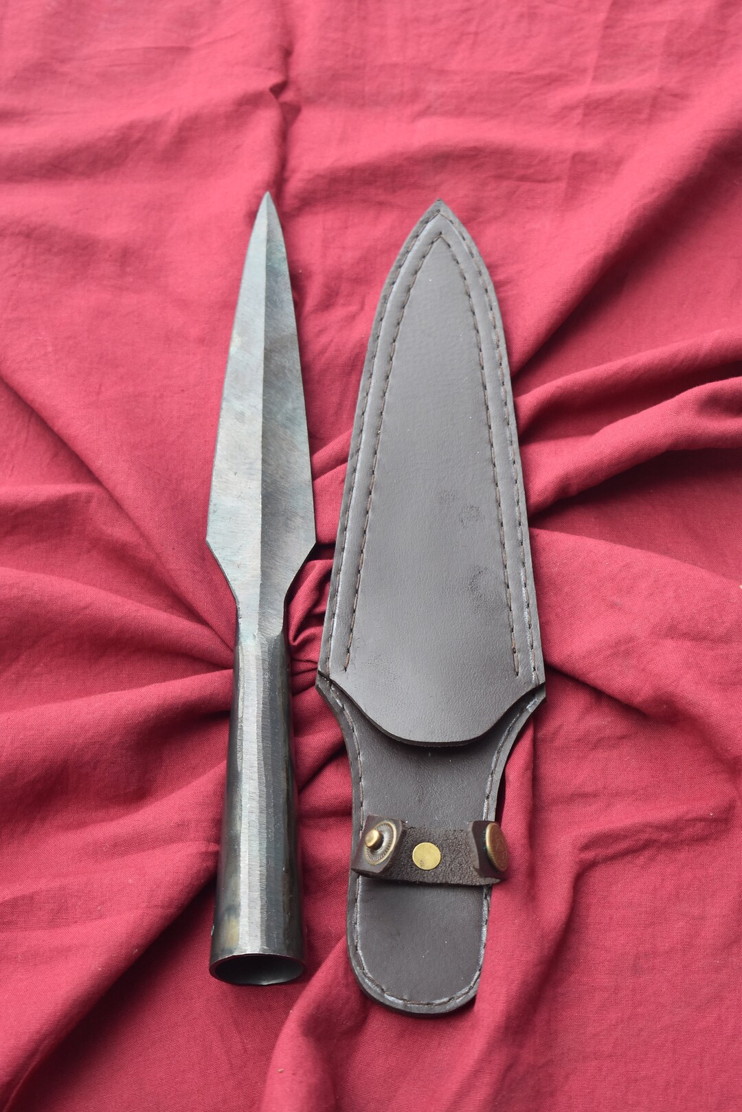 Hand Viking Spearhead Medieval Javelin Spearhead With Leather