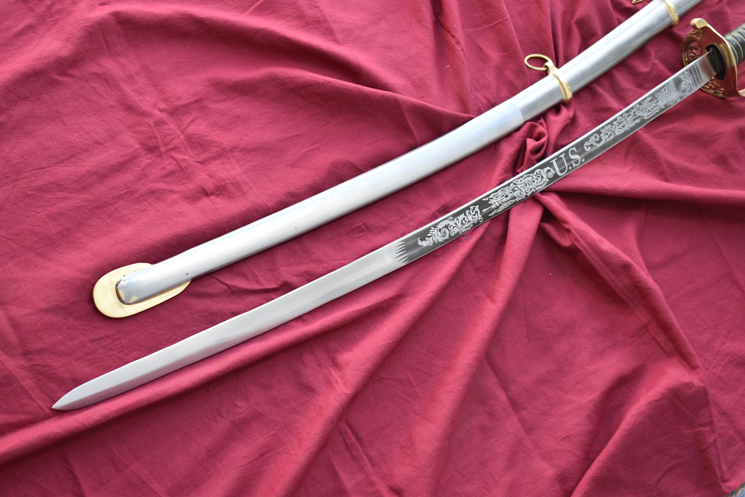 アメリカ北軍騎兵将校の剣のレプリカ：南北戦争モデル1850年、装飾品