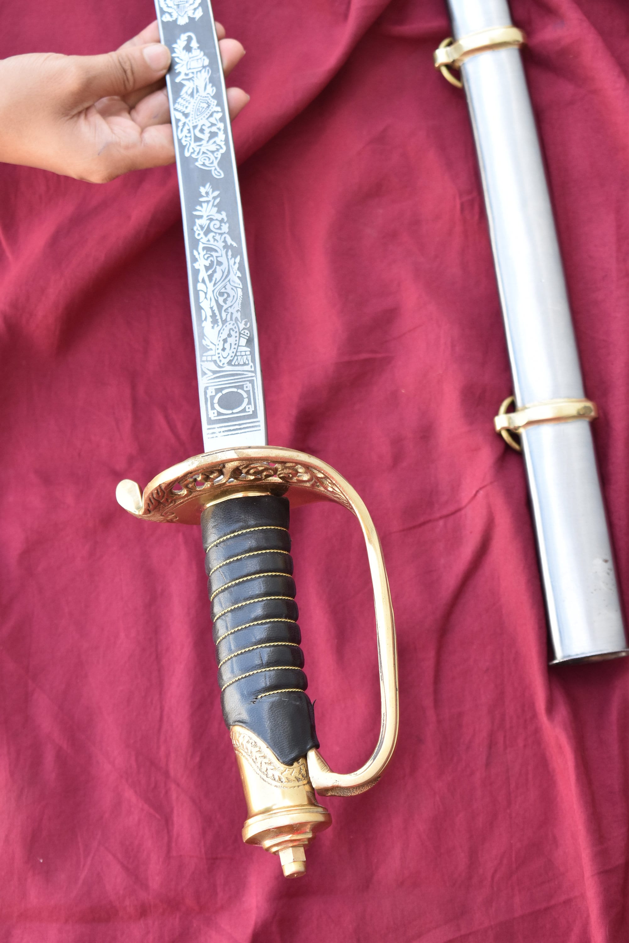 アメリカ北軍騎兵将校の剣のレプリカ：南北戦争モデル1850年、装飾品