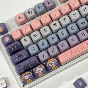 Magic Witch Keycap Set: Purple MOA PBT Cherry MX Keycaps (112 Keys)
