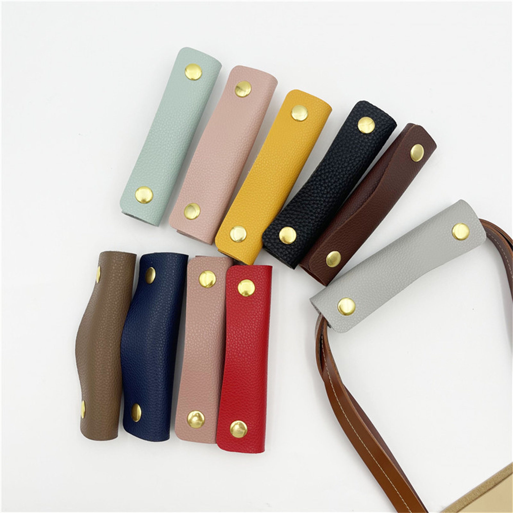 Leather Bag Handle Anti-strap Suitcase Grip Protective PU Leather Handle  Wrap