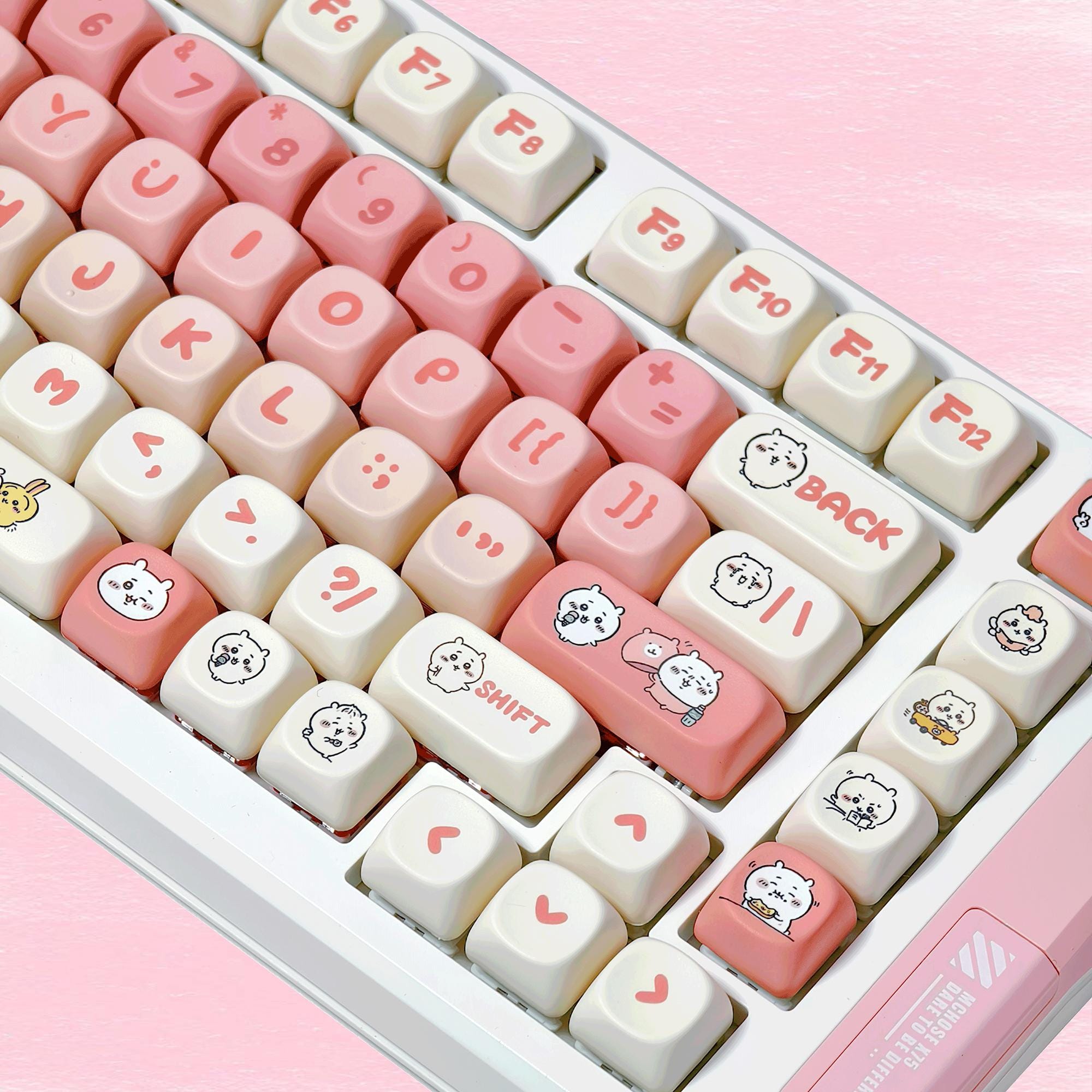 138keys Kawaii Chiikawa Keycap Set, Pink Keycaps, MOA